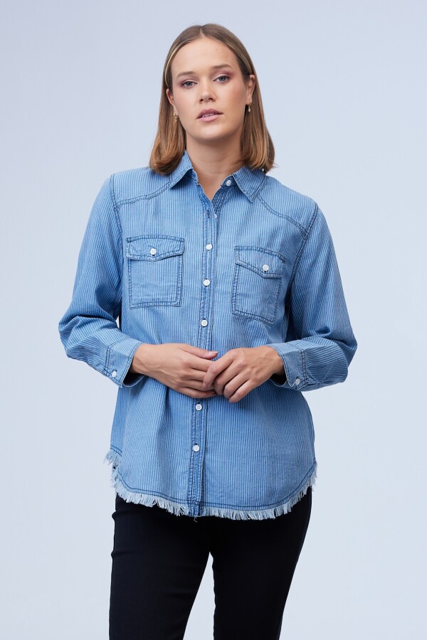 Camisa Tencel Lineas JEAN