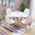 Silla de Comedor Nórdica Estilo Eames de Madera Acolchonada Color Blanco x4 Unidades Silla de Comedor Nórdica Estilo Eames de Madera Acolchonada Color Blanco x4 Unidades