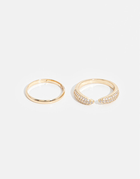 Sets Anillos Strass Set De Anilos Con Cubic - Dorado