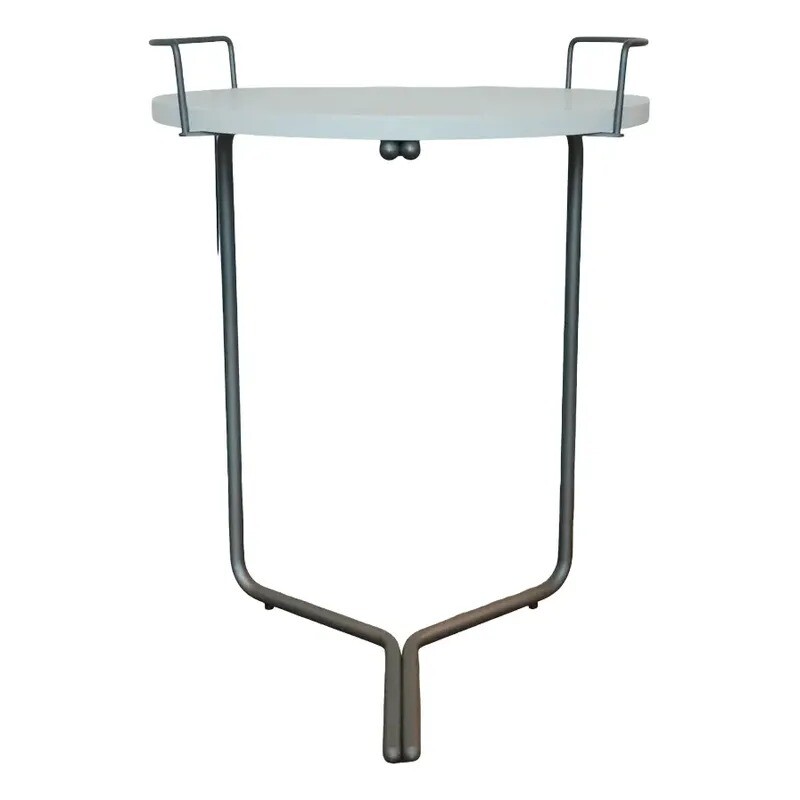 Mesa de arrimo blanca - Pata de metal. Mesa de arrimo blanca - Pata de metal.