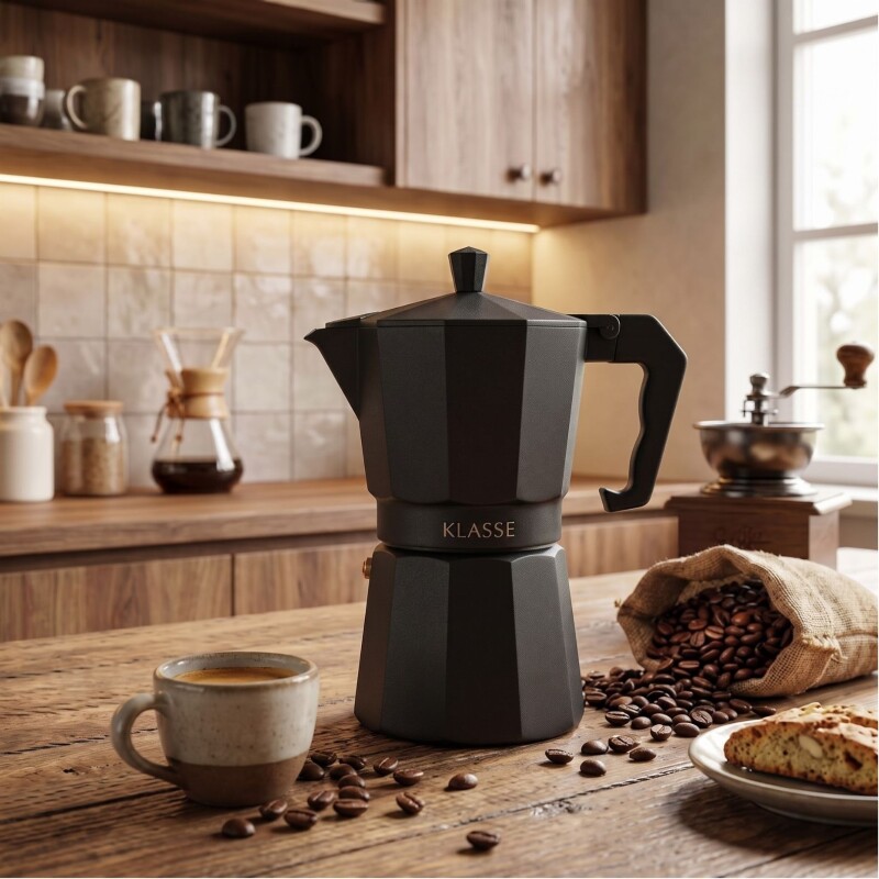 Cafetera Italiana Moka Klasse 6 tazas | Negra mate Cafetera Italiana Moka Klasse 6 tazas | Negra mate
