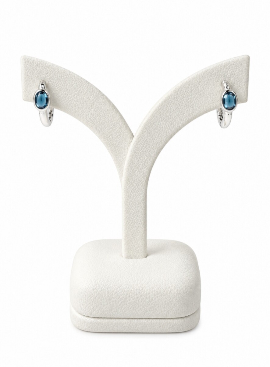 Aros pequeños con Zirconia en color azul 
