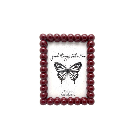 Portarretrato con marco bolitas - 10x15cm Rojo