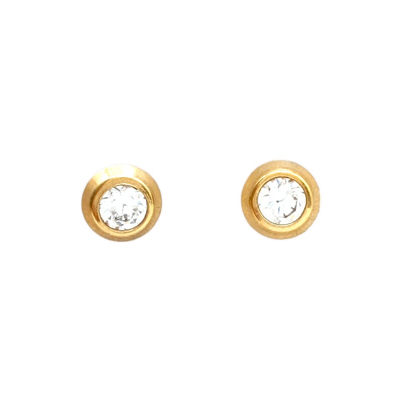 Caravanas Punto de Luz oro- Oro bajo - Zirconia - CA8180 conpiedra