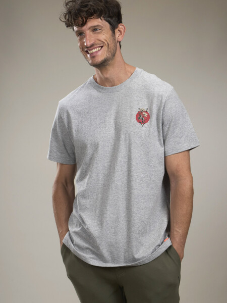 T-SHIRT FIORE GRIS MELANGE