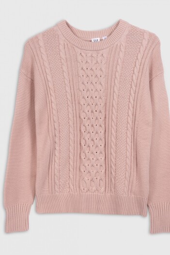 Buzo Tejido En Ochos Mujer Dull Rose