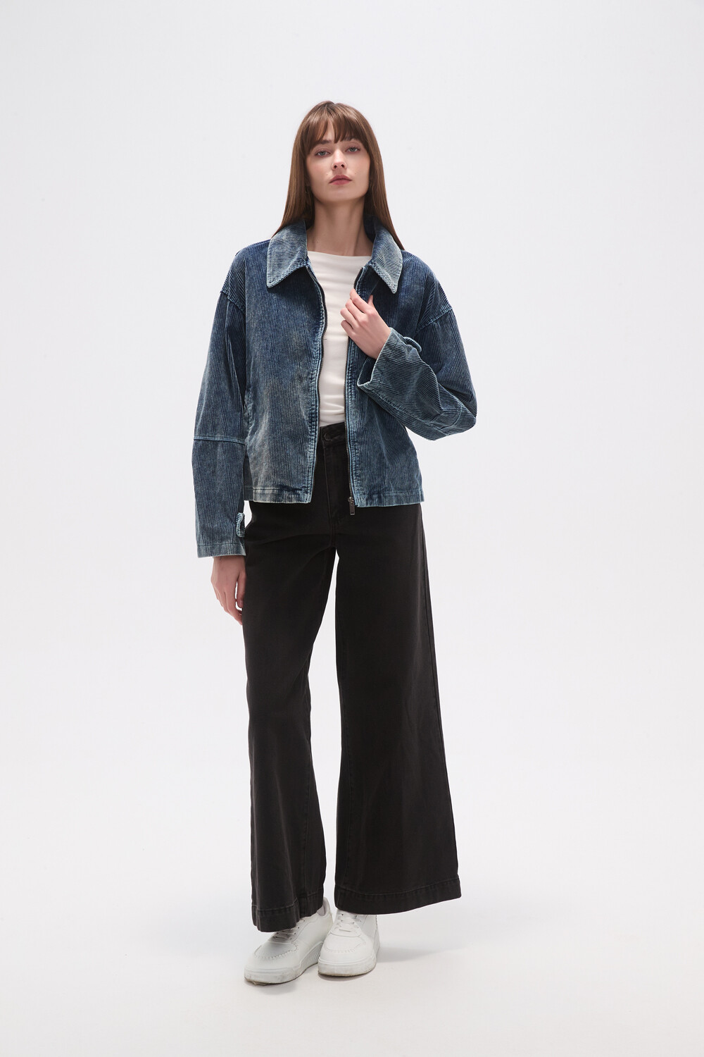 Campera Cande Azul Grisaceo