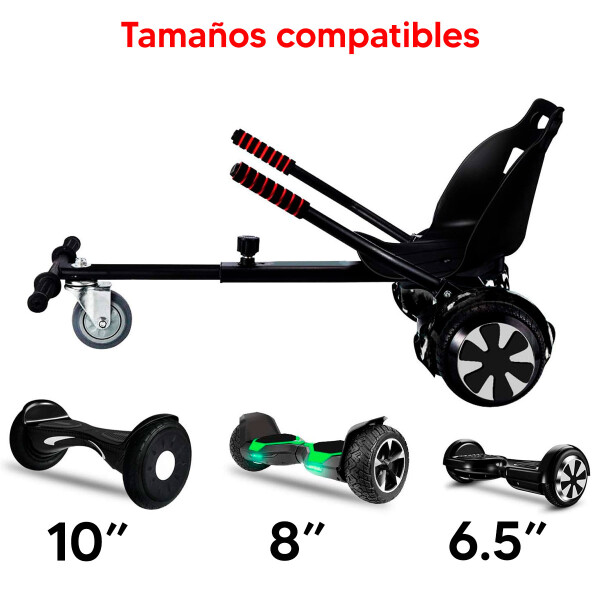 Silla para Skate Eléctrico Hoverboard 6.5", 8" Y 10" ACCESORIO SILLA SKATE H1 NEGRA