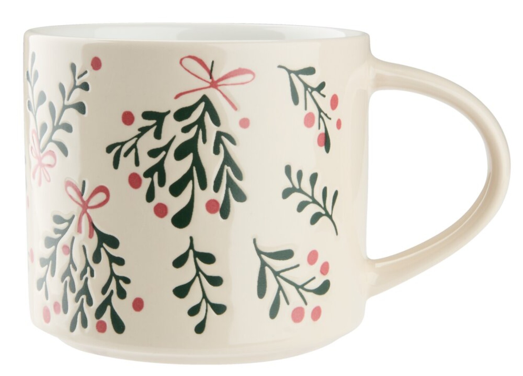 Taza navideña LIN Ø9x9 cm 45 cl color blanco 