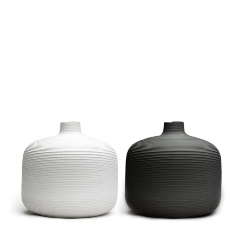 FLORERO CERAMICA D16x16CM BLANCO/NEGRO MATE FLORERO CERAMICA D16x16CM BLANCO/NEGRO MATE