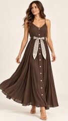 VESTIDO LIZET MARRÓN