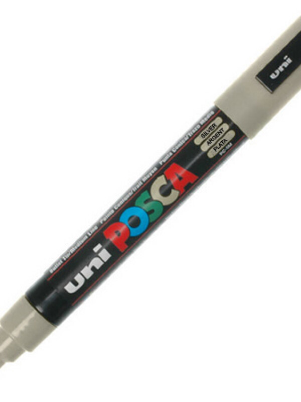 MARCADOR UNI POSCA 2.5 MM PLATA N/A