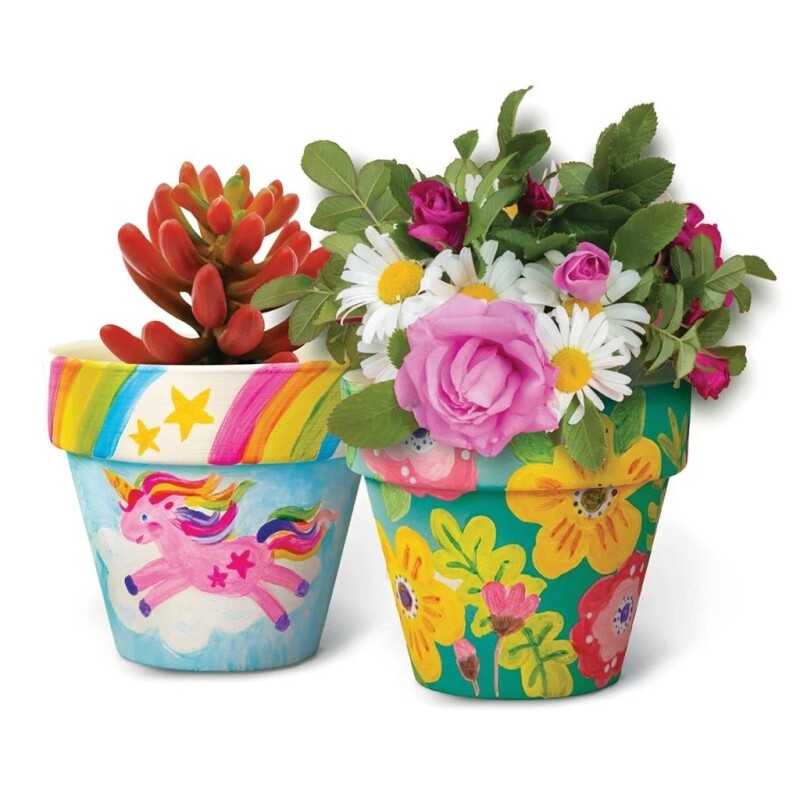 Kit Creativo: Maceteros de Terracota para Pintar PAINT YOUR OWN TERRACOTTA FLOWER POTS