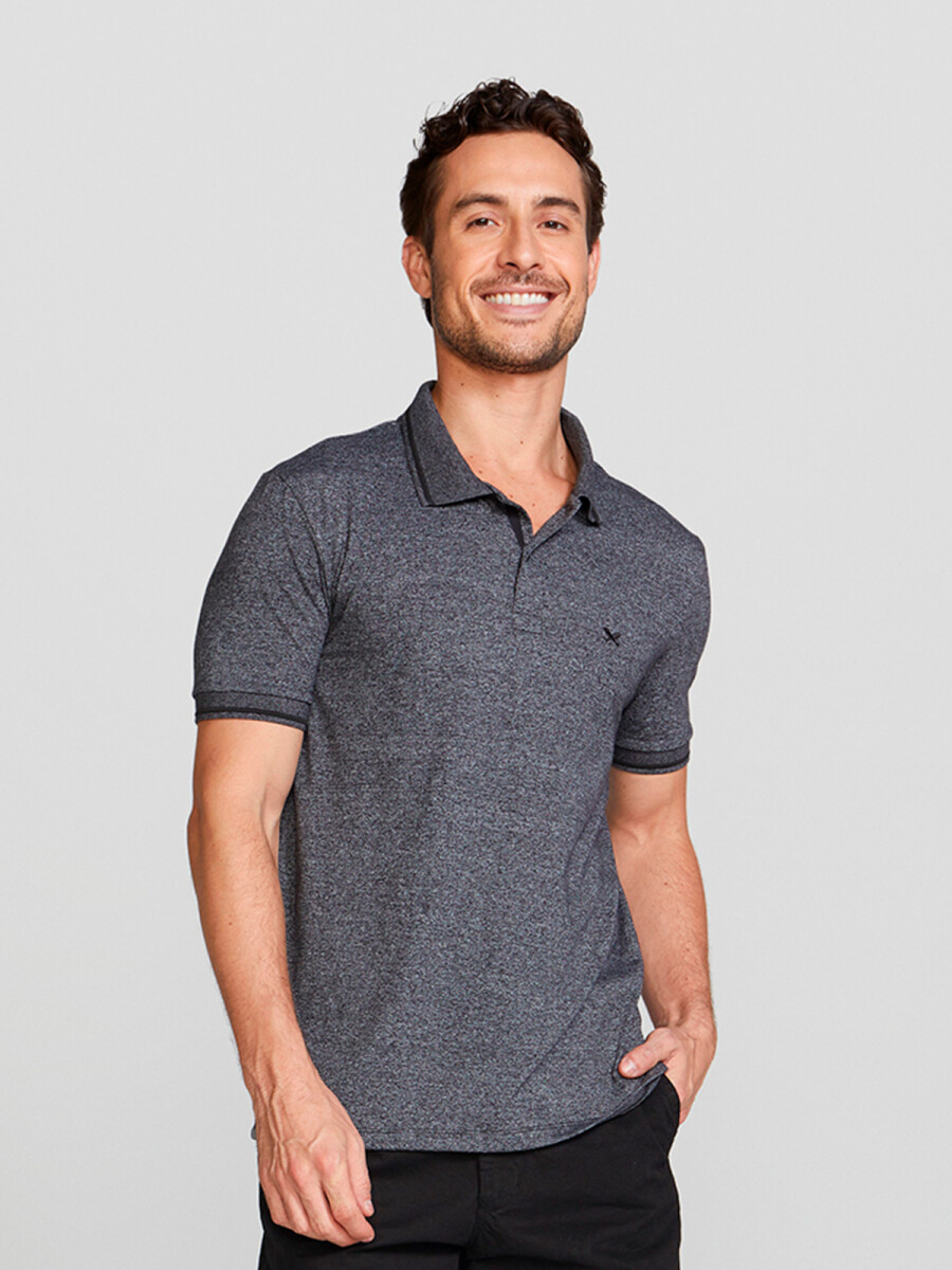 CAMISA DE CUELLO CON ESTAMPADO - NEGRO 