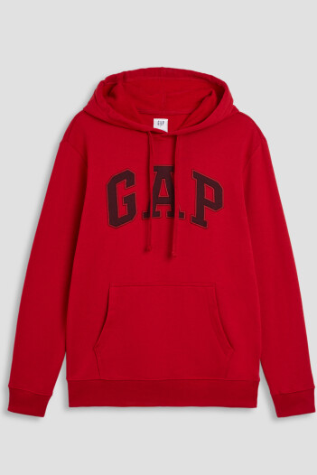 Buzo Canguro Logo Gap Con Felpa Hombre Crimson Red