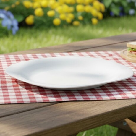 Plato postre semicuadrado BLANCO