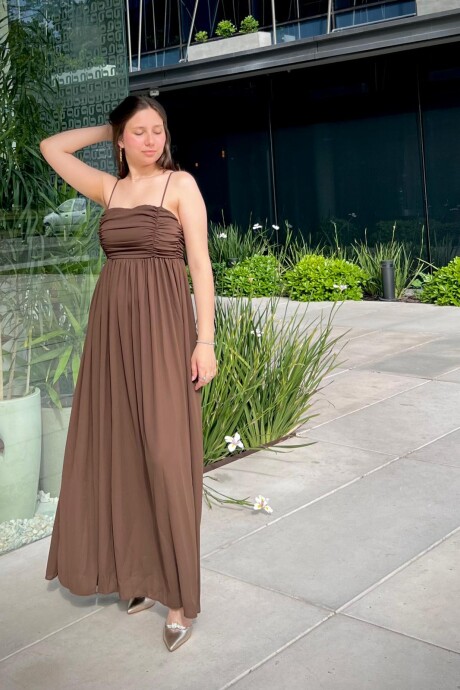Vestido super midi Vicenza Marrón