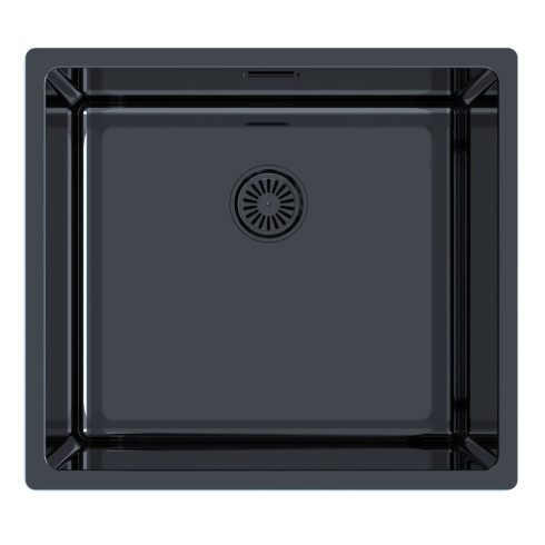 PILETA SIMPLE AC. INOX SS304 1.2MM C/DESAGUE Y VALVULA COLOR GUN METAL GRIS