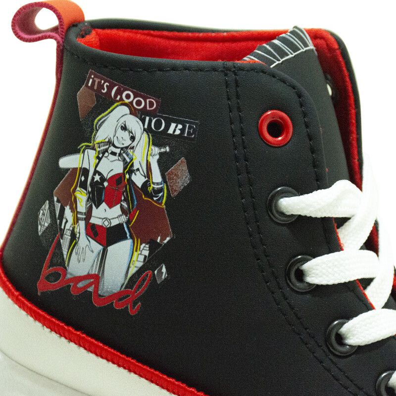 Championes Disney DC Bota c/plat Harley Quinn de Niños - HQICFW25020 Negro
