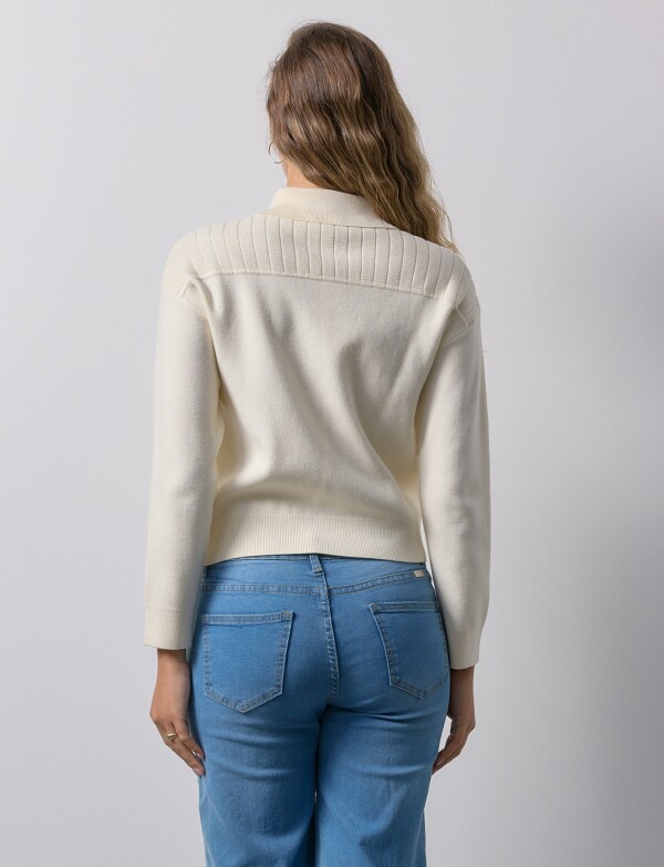 Cardigan Zip BEIGE CLARO