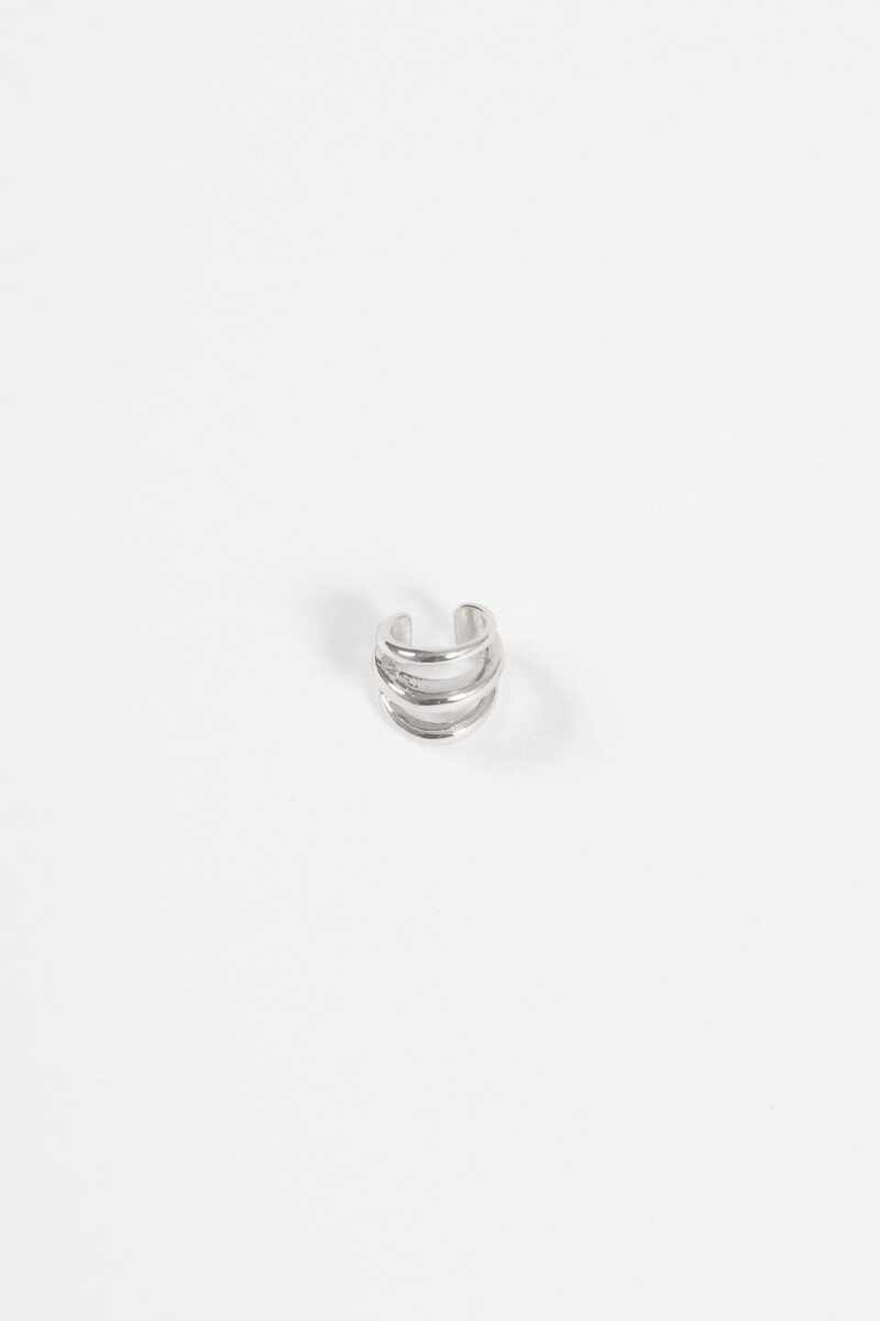 Earcuff triple plateado