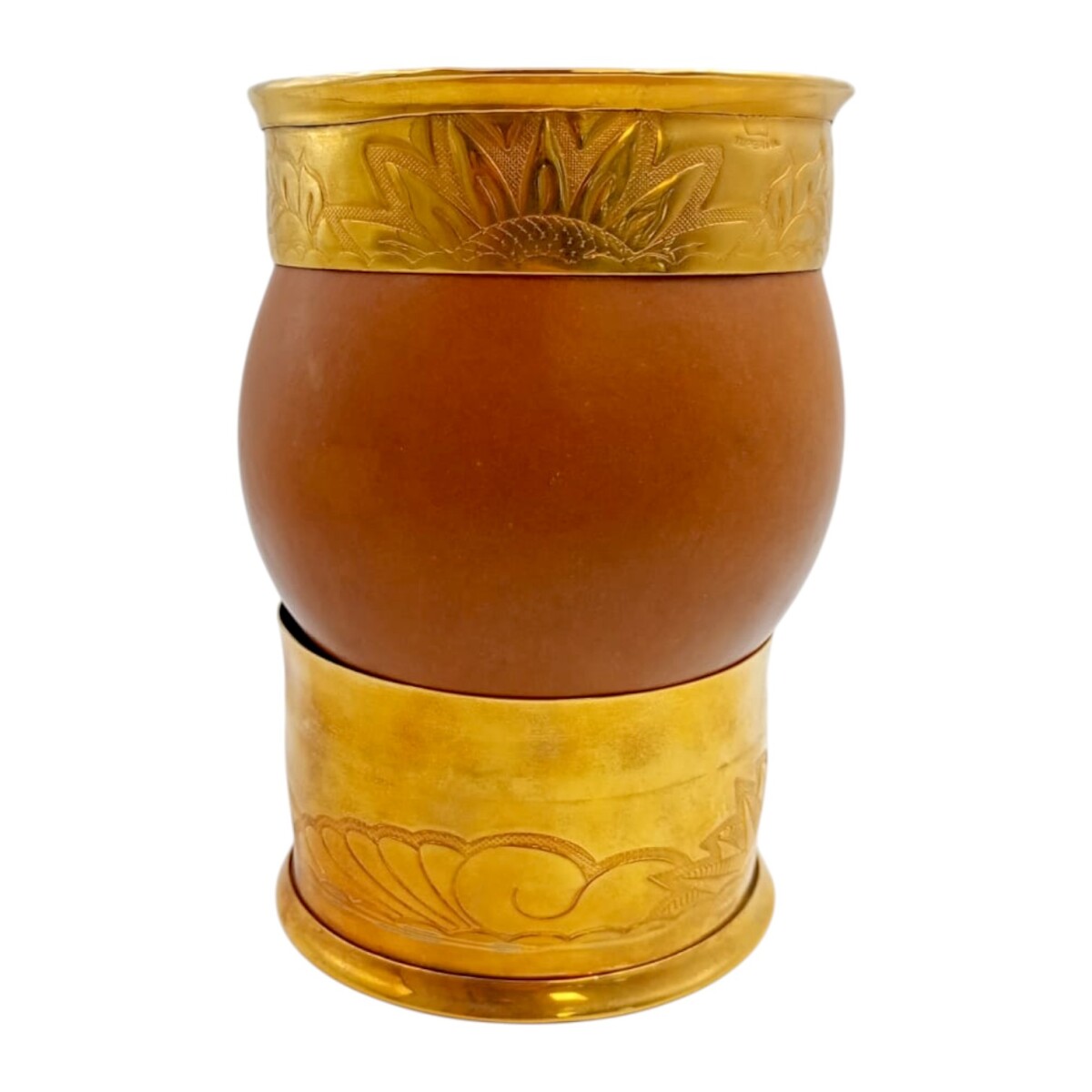 Mate Imperial con base bañado de oro - ALPACA - 15 - marrónuniforme 