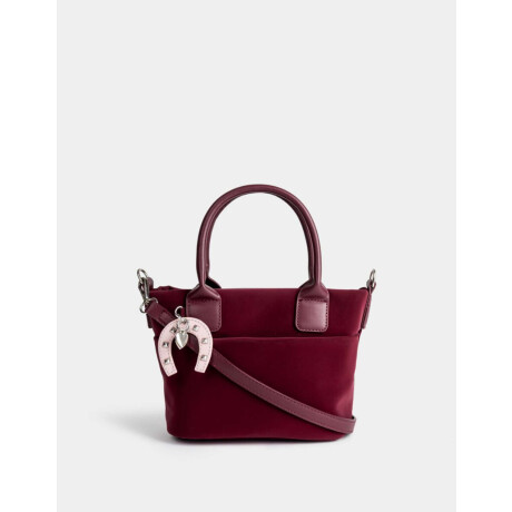 Cartera Mini City Con Charm Rojo Burdeaux