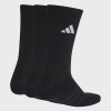 Medias Adidas SportswearAcolchadas, 3 Pares. Negro