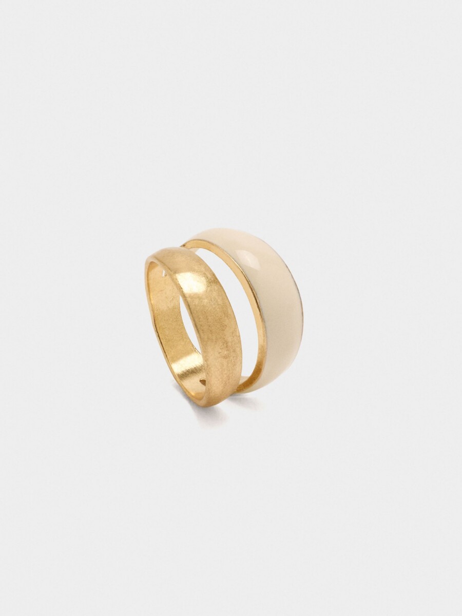 Anillo Esmaltado beige