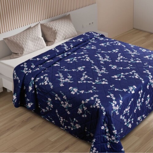 CUBRECAMA LANCASTER JAZMIN AZUL 2 PLAZAS