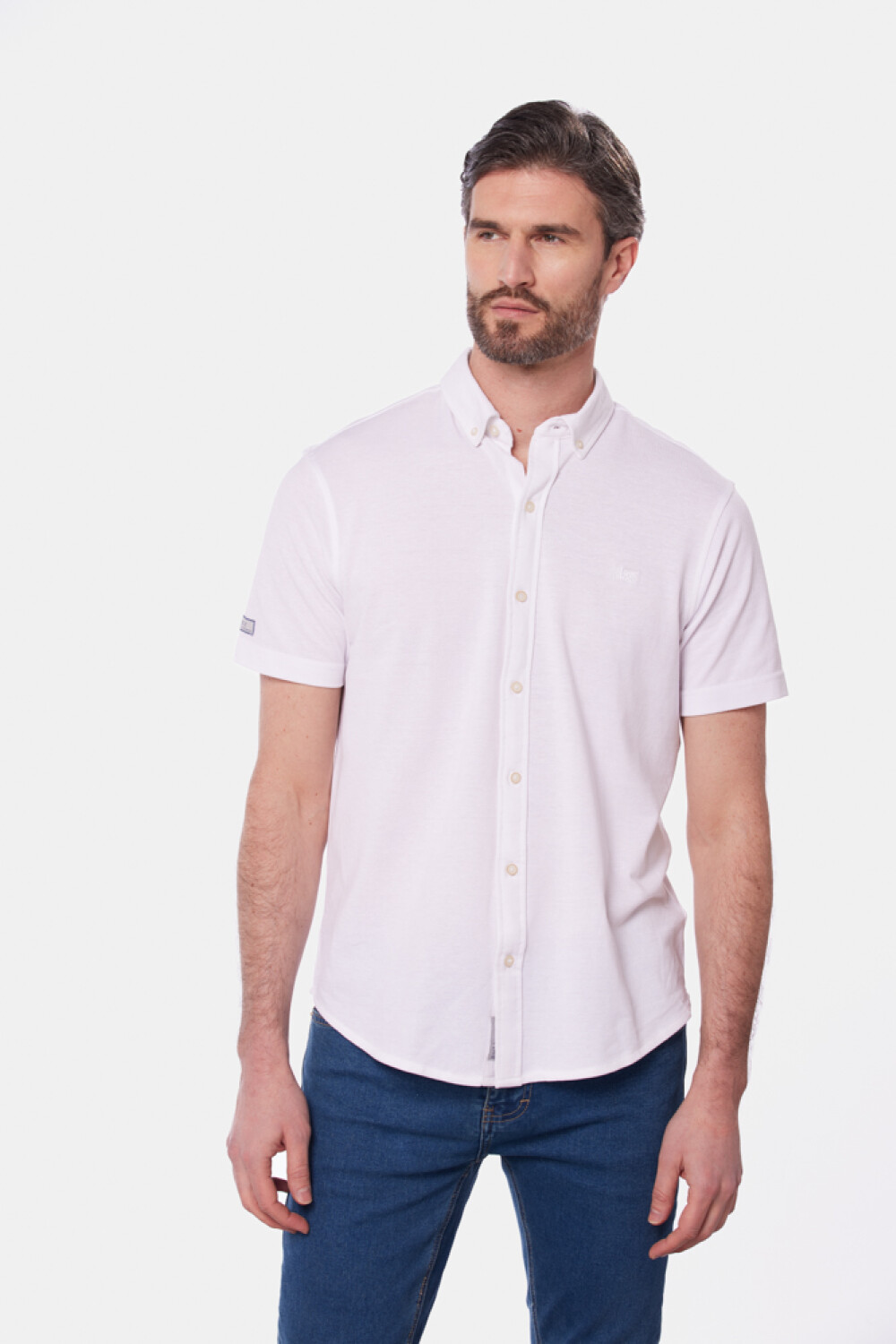 CAMISA LISA EN PIQUE Blanco