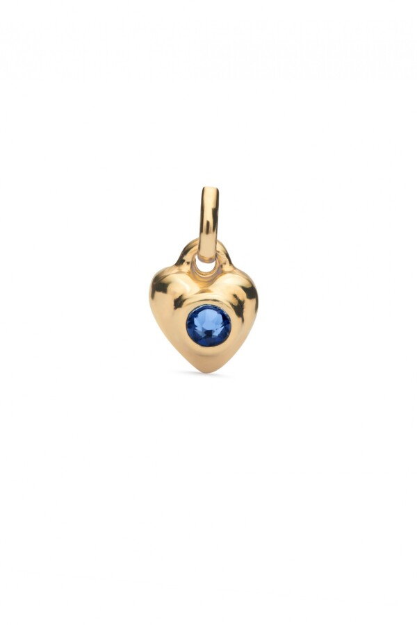 CHARM DE ALEACIÓN DE METALES BAÑADOS EN ORO 18K CON CRISTAL AZUL Charm