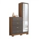 Cómoda Estilo - Style 4 Cajones y 1 Puerta con Espejo - Jatoba/Grafito - Ideal para tu Dormitorio Cómoda Estilo - Style 4 Cajones y 1 Puerta con Espejo - Jatoba/Grafito - Ideal para tu Dormitorio
