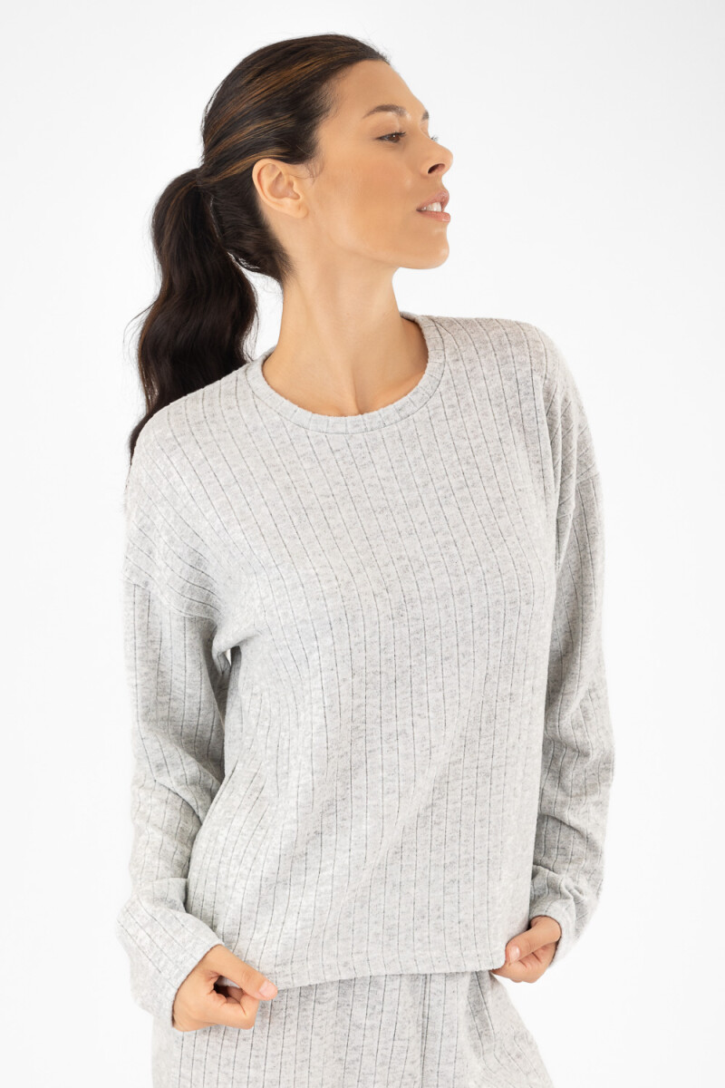 Remera rib grueso gris Gris