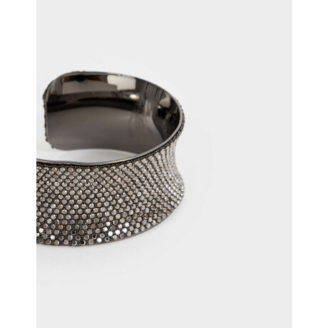 Brazalete Con Strass Plateado Hematite