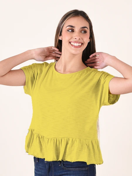 REMERA BASICA POLA AMARILLO