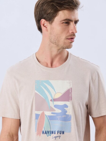 T-SHIRT LEGACY 6150 M.C having fun BEIGE