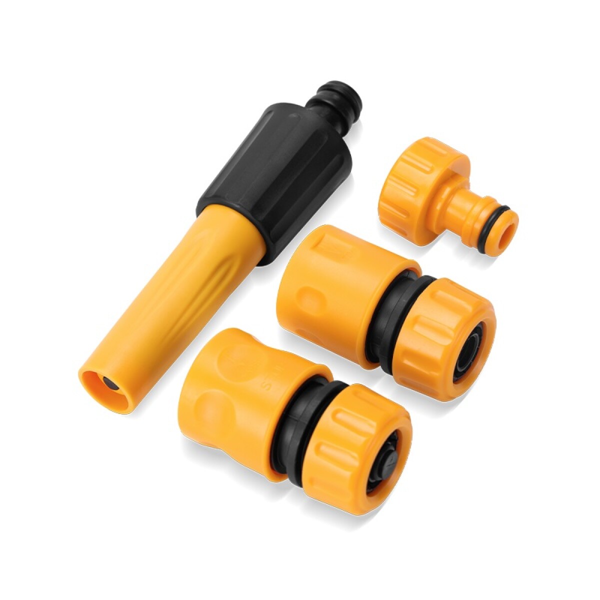 DINGQI JUEGO DE RIEGO 4 PIEZAS 3 ACOPLES + PUNTERO RECTO 1/2 