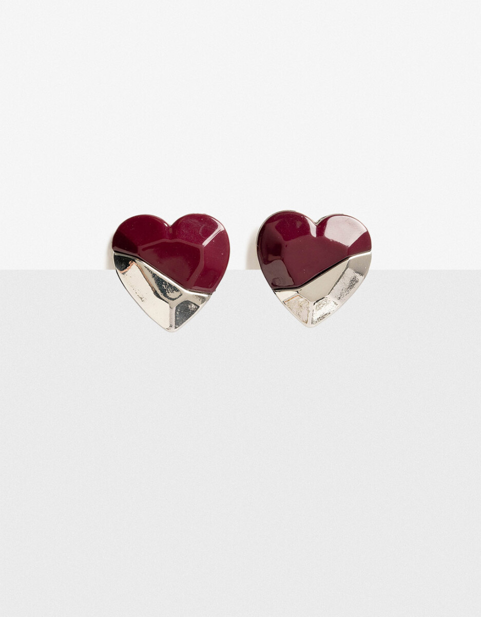 Aros Corazón Resina Y Metal 