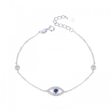 Pulsera de plata 925 con circonias, OJO TURCO. Pulsera de plata 925 con circonias, OJO TURCO.