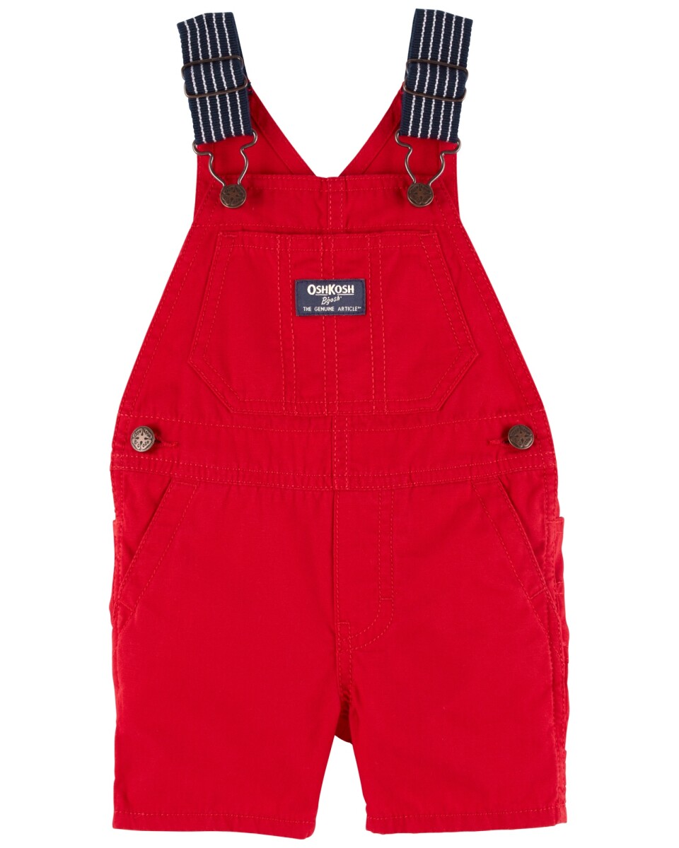 Enterito corto de jean, rojo. Talles 3-24M 