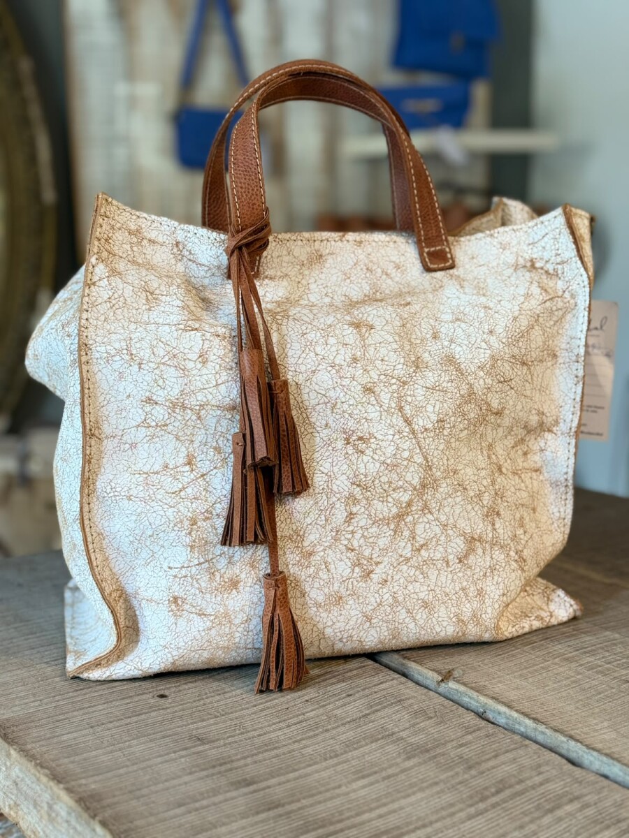 Bolso Ámbar - Blanco Crack 
