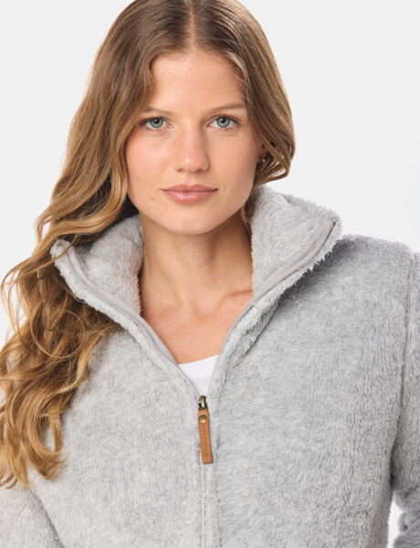 CAMPERA TEJIDA DE SHERPA Gris