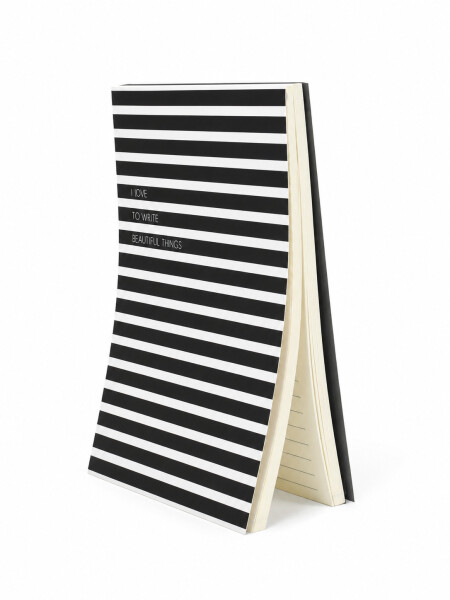 LIBRETA A5 RAYAS NEGRO