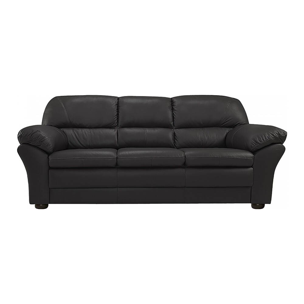 JUEGO DE SILLONES CUERO FIRENZE NEGRO 3 + 2 CUERPOS
