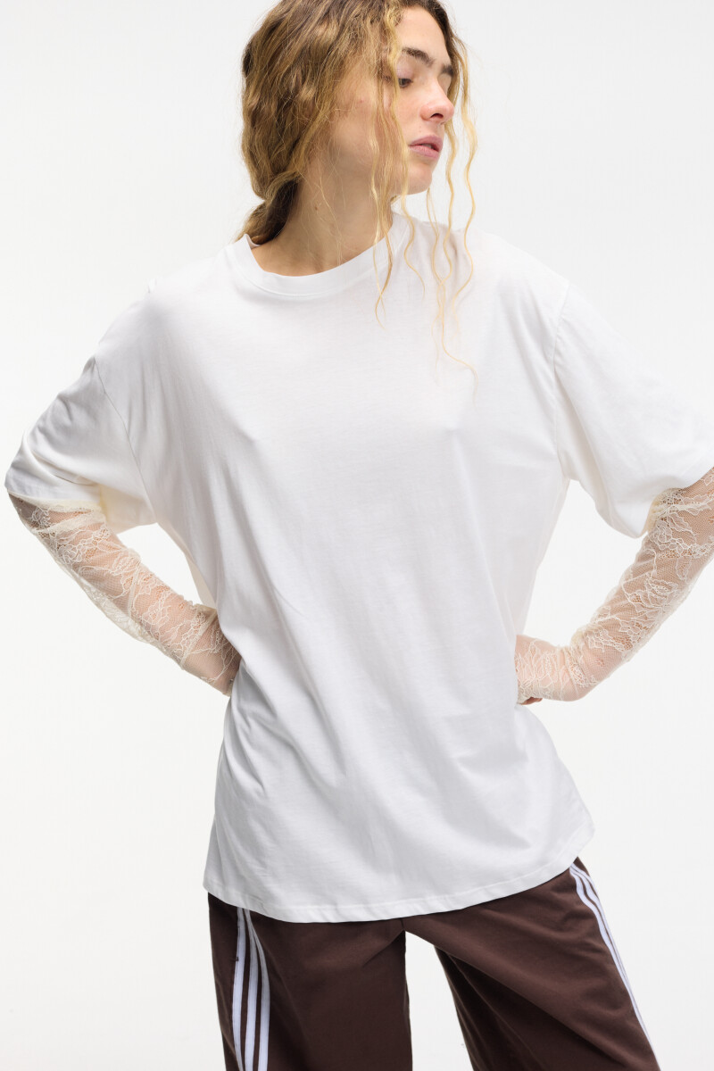 Camiseta con tul Blanco