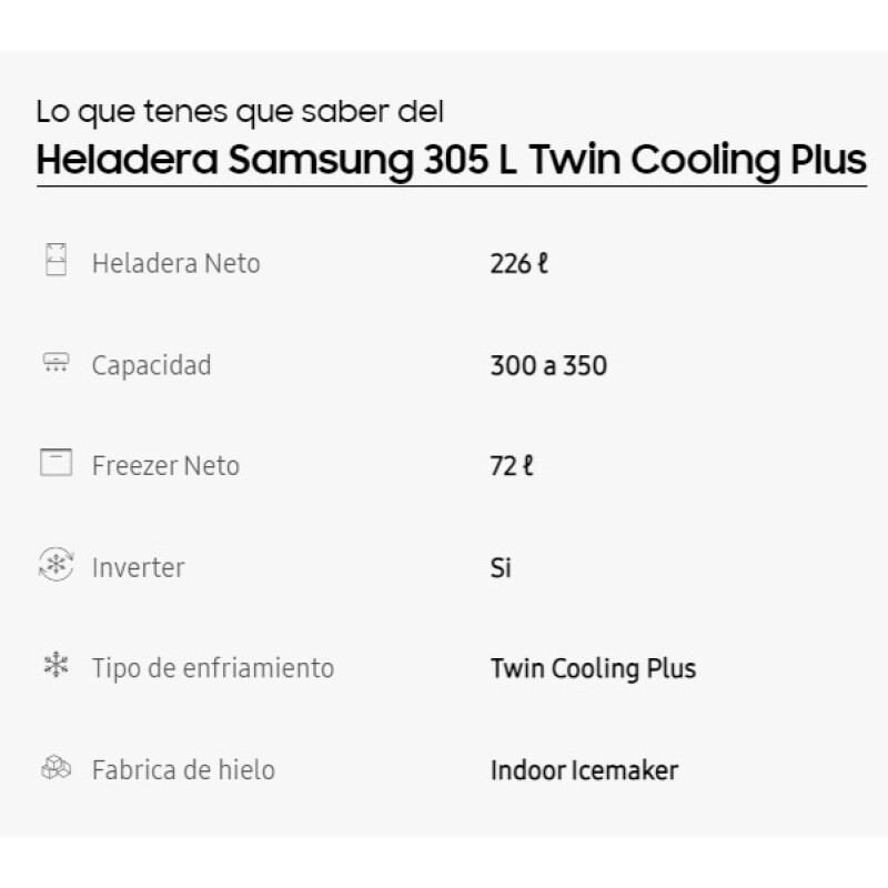 Heladera Samsung 305 L Twin Cooling Plus - RT29T571BS8 Heladera Samsung 305 L Twin Cooling Plus - RT29T571BS8