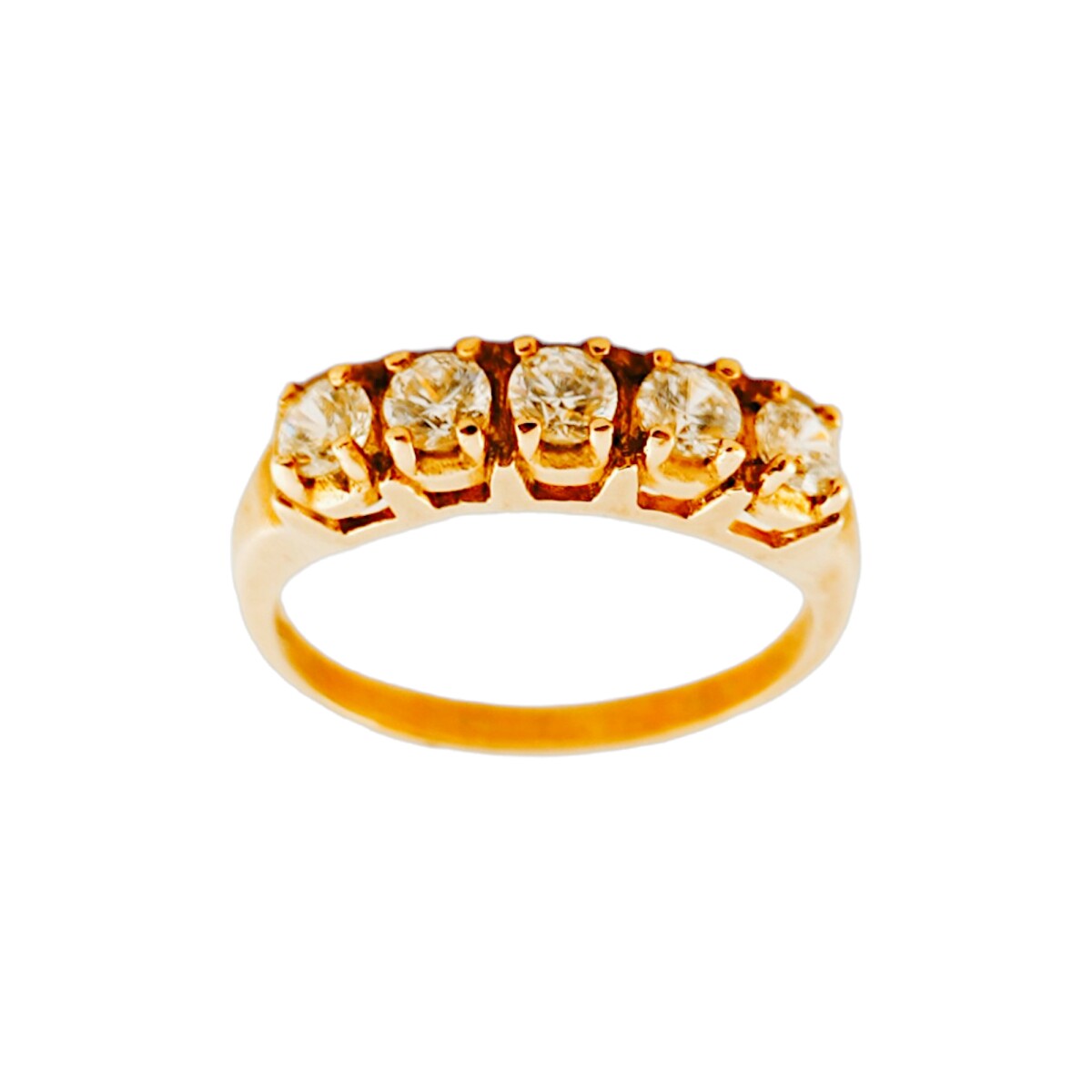 Anillo-Oro bajo-Piedra zirconia-AN8015 - conpiedra 