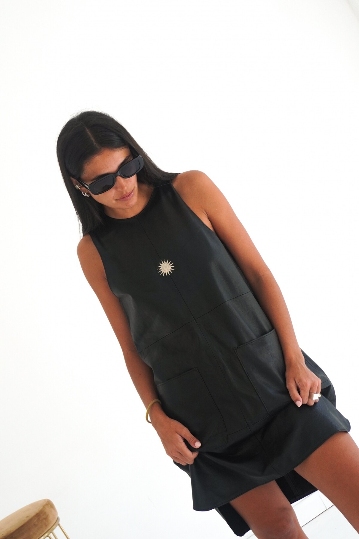 Sun Suede Dress Negro