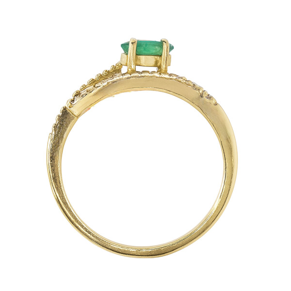 Anillo Esmeralda Aura de oro amarillo 18k con esmeralda y brillantes Anillo Esmeralda Aura de oro amarillo 18k con esmeralda y brillantes